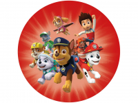 Tortenaufleger Paw Patrol rot, rund 20cm