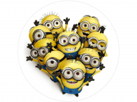 Tortenaufleger Minions Herz, rund 20cm