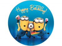 Tortenaufleger Minions Happy Birthday, rund 20cm