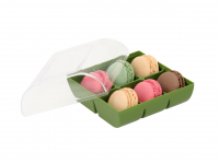 Macaron-Halbschalen 12 Stck bunt in 6er Box grn