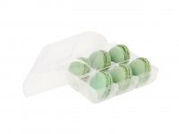 Macaron-Halbschalen 12 Stck grn in 6er Box transparent