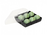 Macaron-Halbschalen 12 Stck grn in 6er Box schwarz