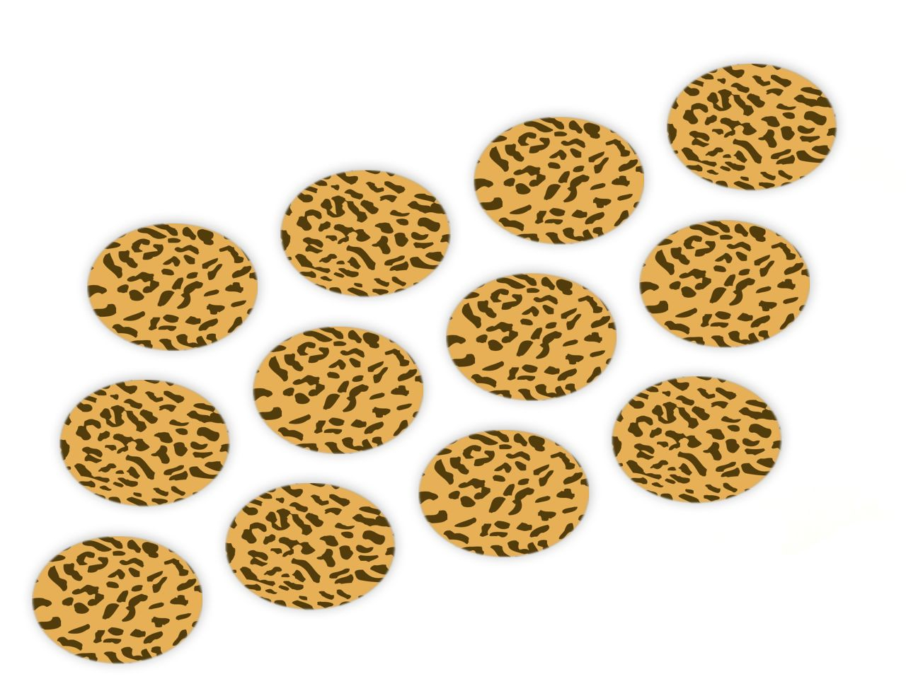 Cupcake Buttons Leopard gelb 12 Stck
