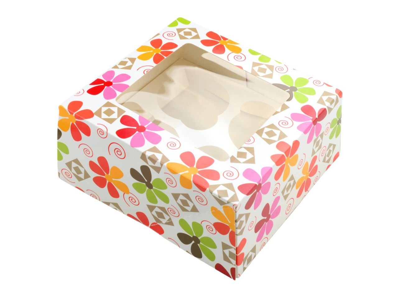Cupcake Box Blumen fr 4 Stck 2er Set