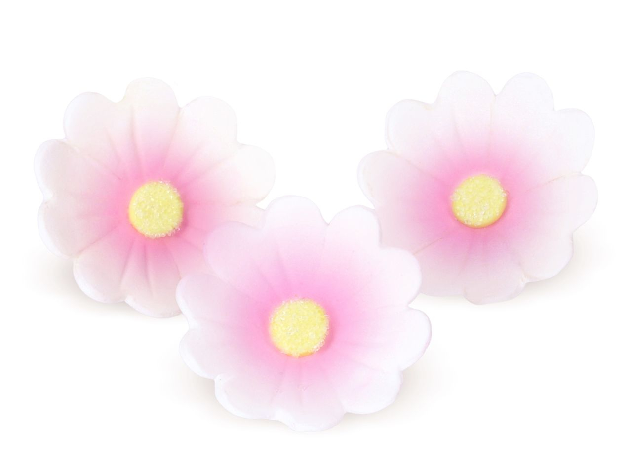 Blumen 40mm wei-rosa Zucker 6 Stck