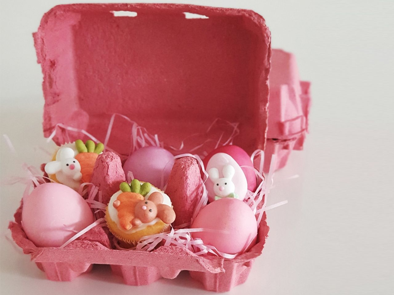 Eierkarton 6er fr Mini-Cupcakes pink