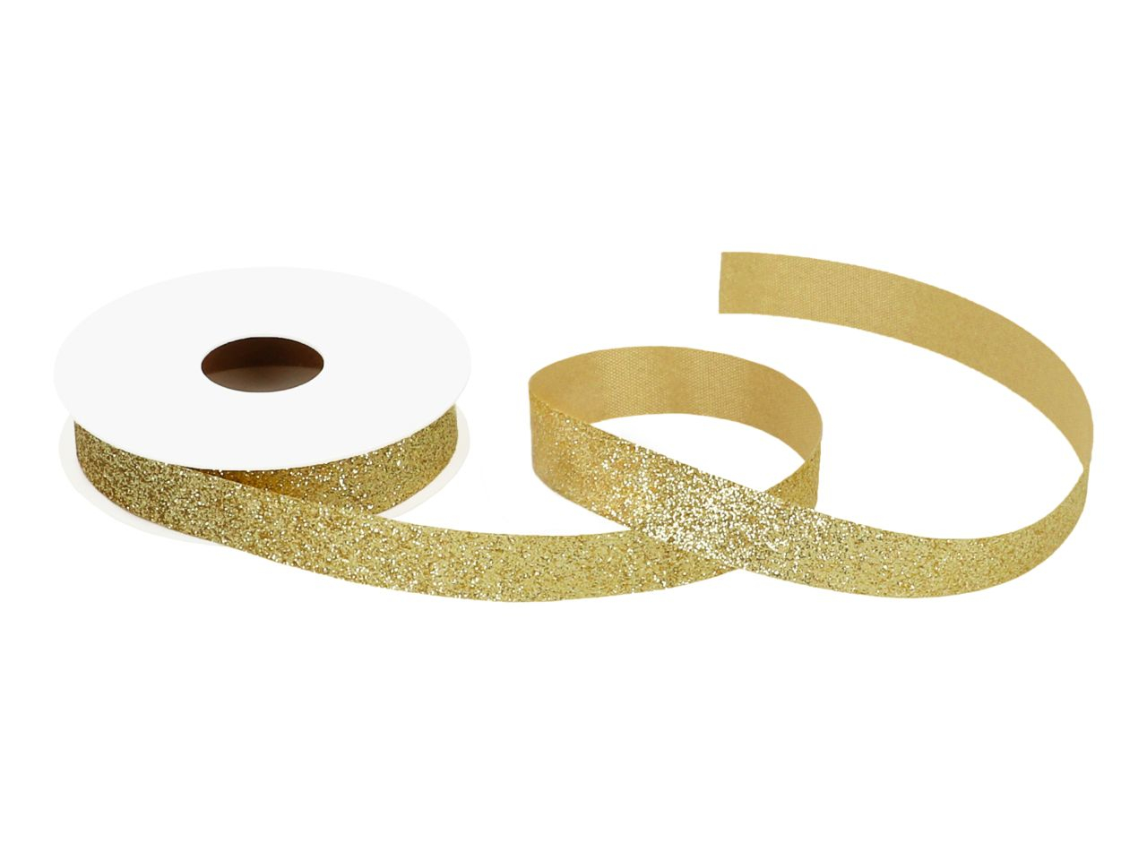 Geschenkband gold glitzer 15mm, 5 Meter GREENLINE